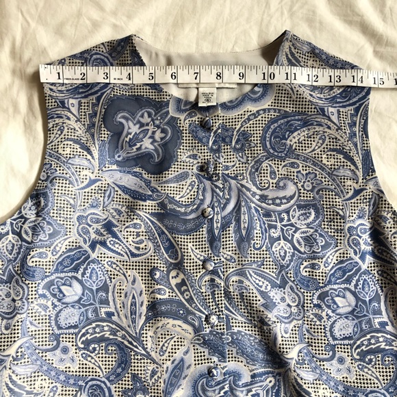 •SILK• cropped button up •HOUNDSTOOTH •PAISLEY top blouse sz 6 - Picture 9 of 10